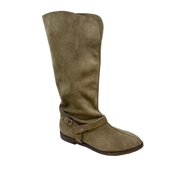 Johnston & Murphy Shoes - Johnston & Murphy Tan Thick Suede Leather Knee High Boots 9